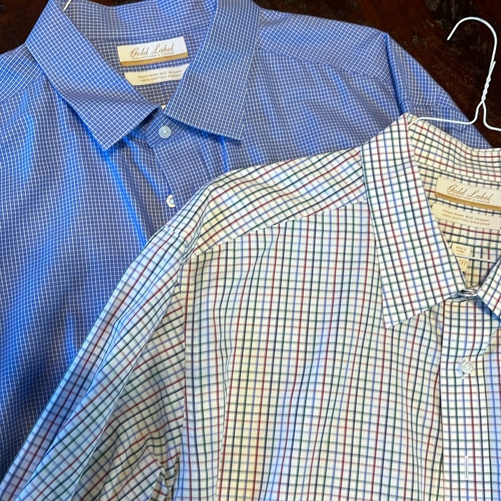 2 like new gold label dress shirts